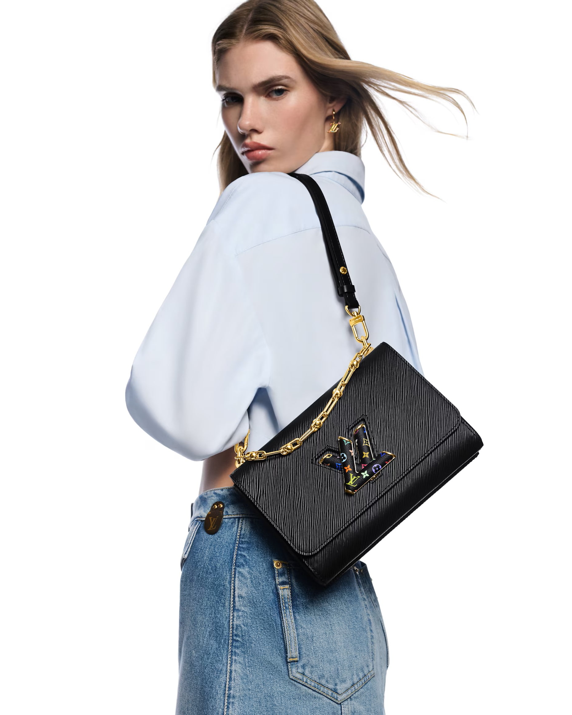 Túi đeo vai Louis Vuitton LV x TM Twist MM Slim Black 5